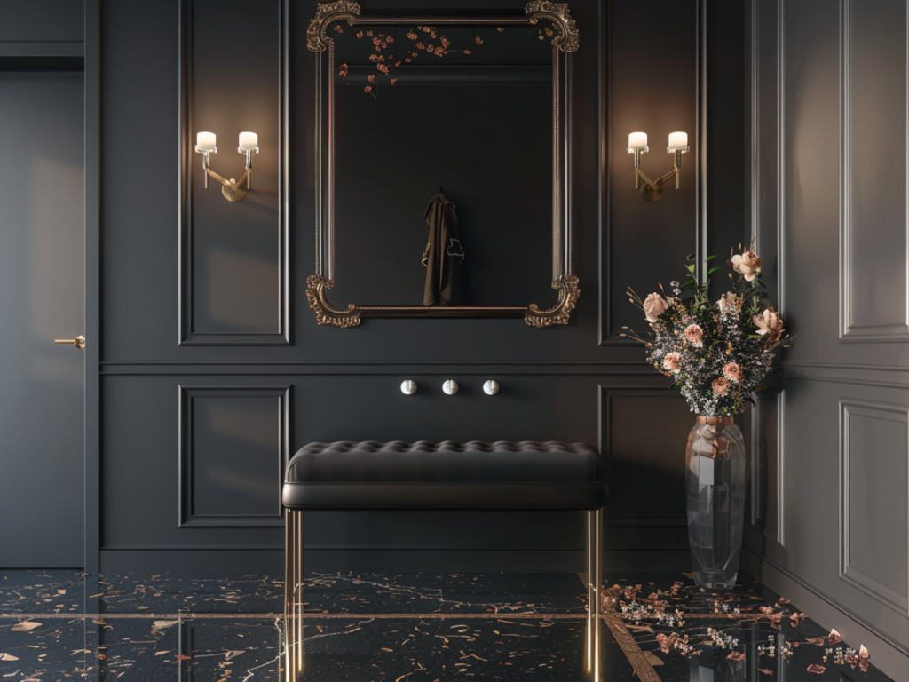 Jak urządzić przedpokój w stylu glamour z funkcjonalnymi dodatkami