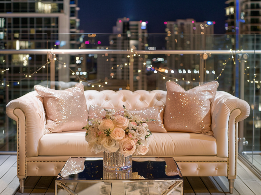 Jakie dodatki najlepiej komponują się z meblami na taras w stylu glamou