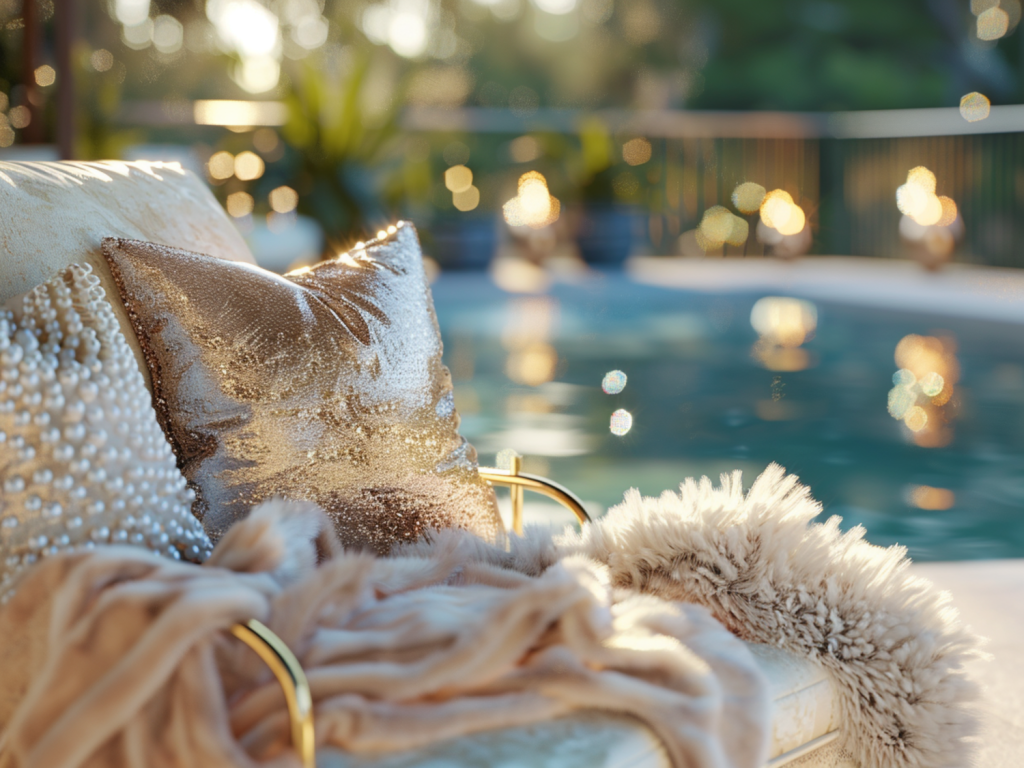 Jakie dodatki najlepiej komponują się z meblami na taras w stylu glamou